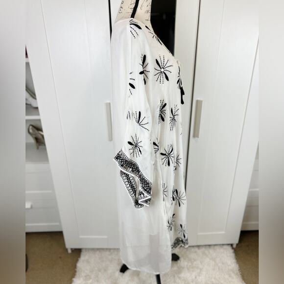 RubyYaya Alicante Embellished Tunic Front Tie Maxi Dress Size Medium - Picture 3 of 12